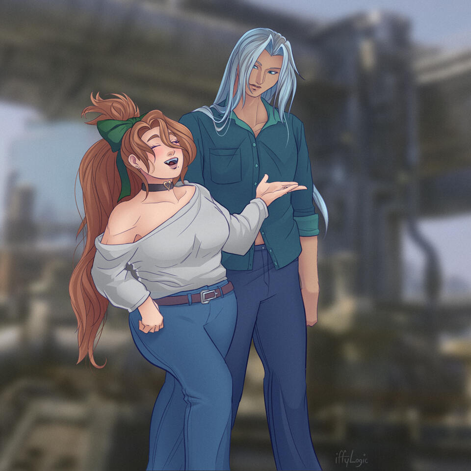 Casual Sephiroth and Original Character